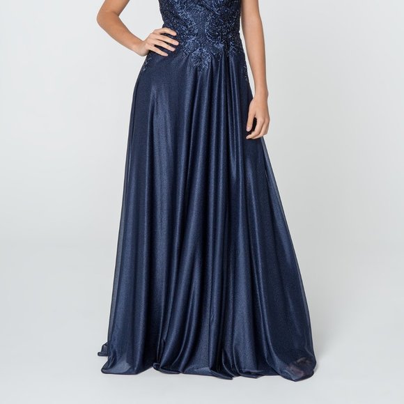 Laced Bateau Neck A-Line Chiffon Dress GL2136 main image 1